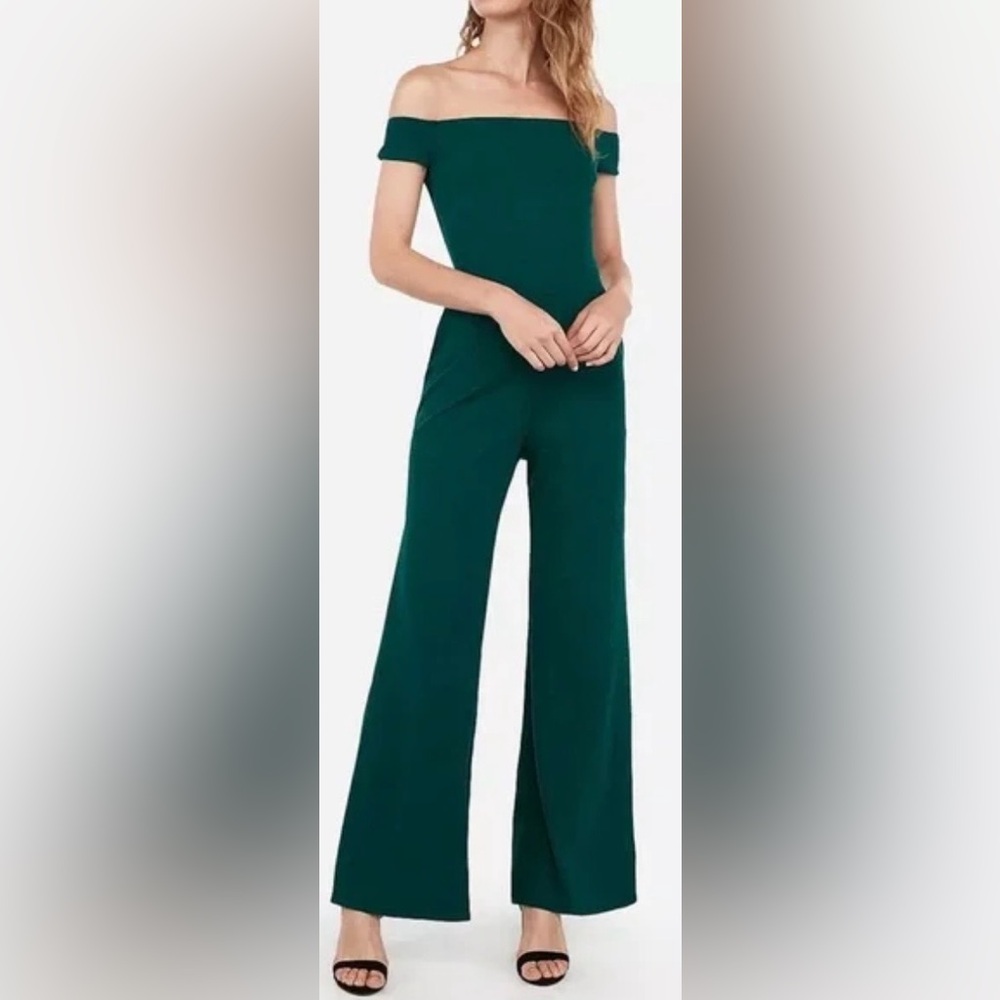 Lulu’s Green Off-Shoulder Jumpsuit